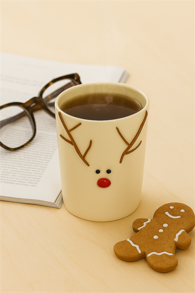 Geyik Kabartmalı Kulpsuz Kupa