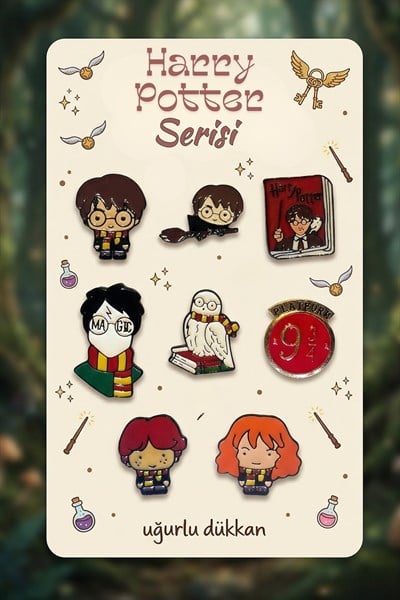 Harry Potter 9'lu Karakter Seti Rozet