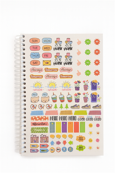 Hello Kedi Stickerlı Spiral Defter