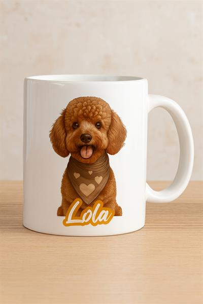 İSME ÖZEL Poodle Baskı Kupa Bardak