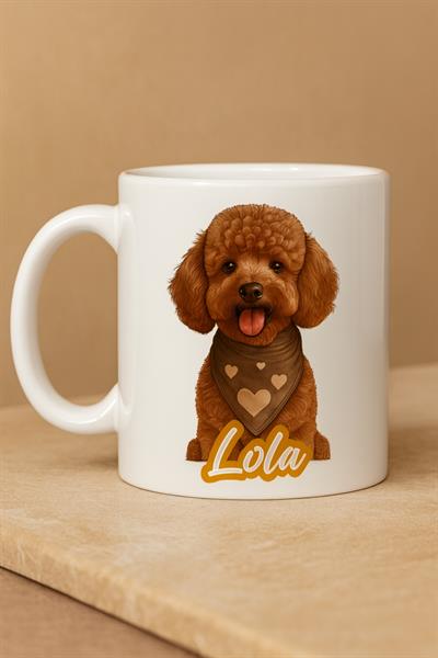 İSME ÖZEL Poodle Baskı Kupa Bardak