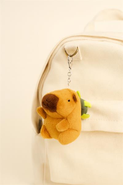 Kaplumbağa Çantalı Capybara Peluş Anahtarlık