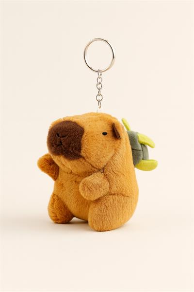 Kaplumbağa Çantalı Capybara Peluş Anahtarlık