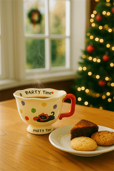 Kedicik Point Party Time Kulplu Fincan