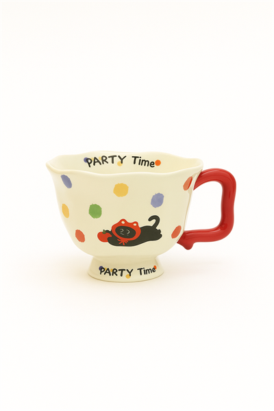 Kedicik Point Party Time Kulplu Fincan