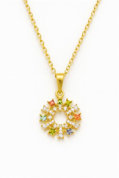 KELEBEK ÇİÇEKLİ ÇELENK KOLYE