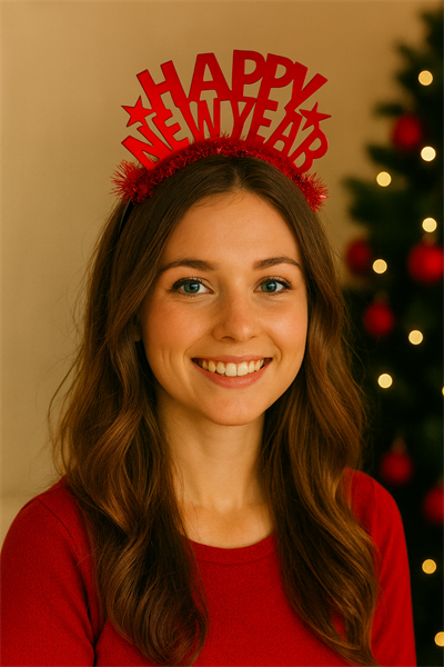 Kırmızı Happy New Year Taç