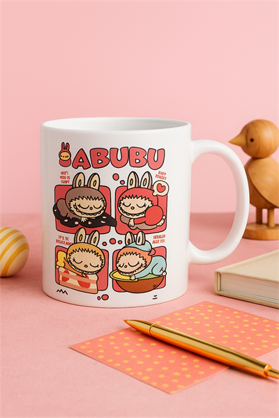 Küçük Kareli Labubu Kupa Bardak