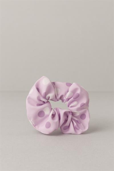 Mor Puantiyeli Lila Lastik Toka