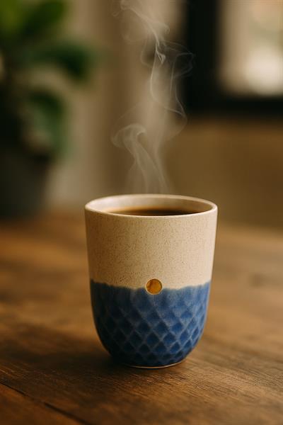 Mavi Luxury Crystal Kuplsuz Seramik Bardak