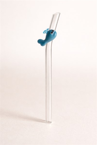 Mavi Balina Figürlü Cam Pipet