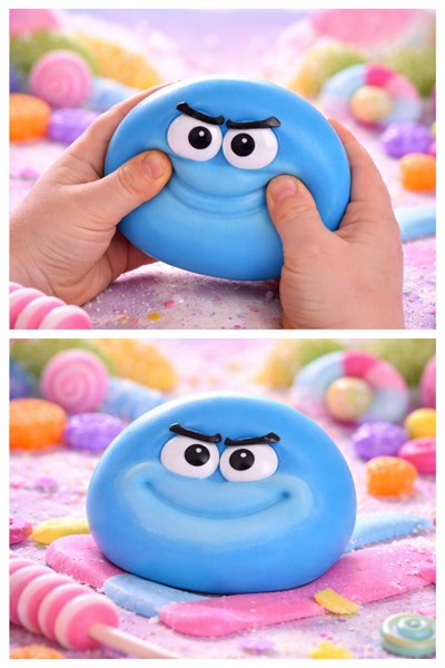 Mavi Gülen Yüz Top Squishy
