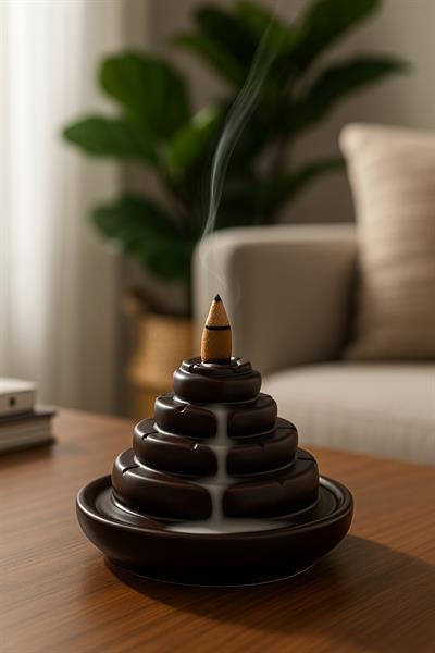 Merdiven Modelli Geri Akışkan Seramik Buhurdanlık