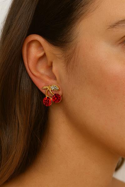 3 MİNİ TAŞLI KİRAZ KÜPE