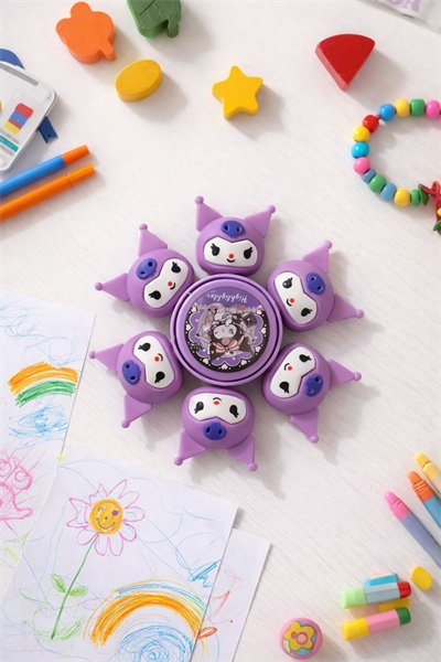 Mor 6 Renkli Kuromi Mini Keçeli Kalem
