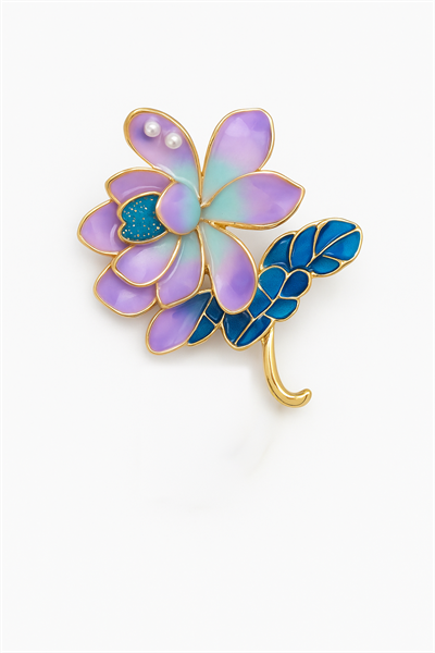 MOR AÇELYA İĞNELİ BROŞ