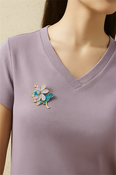 MOR AÇELYA İĞNELİ BROŞ