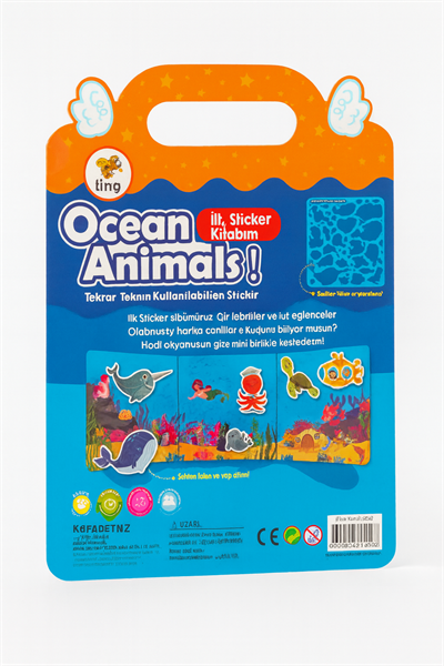 Ocean Anımals Lino Tekrar Kullanılan Sticker Seti