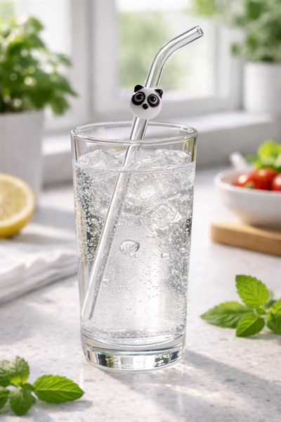 Panda Figürlü Cam Pipet