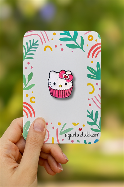 Pembe CupCake Hello Kitty Rozeti
