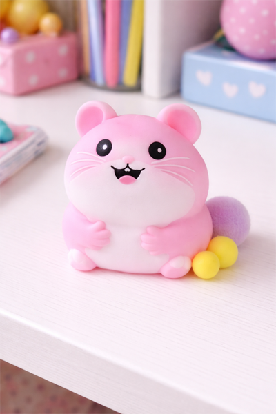 Pembe Oturan Squishy Fare