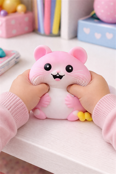 Pembe Oturan Squishy Fare