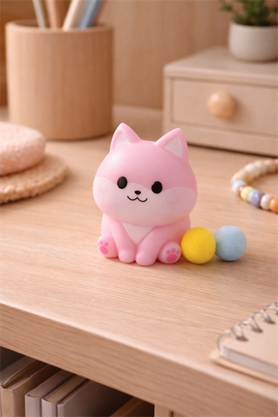 Pembe Oturan Squishy Köpek
