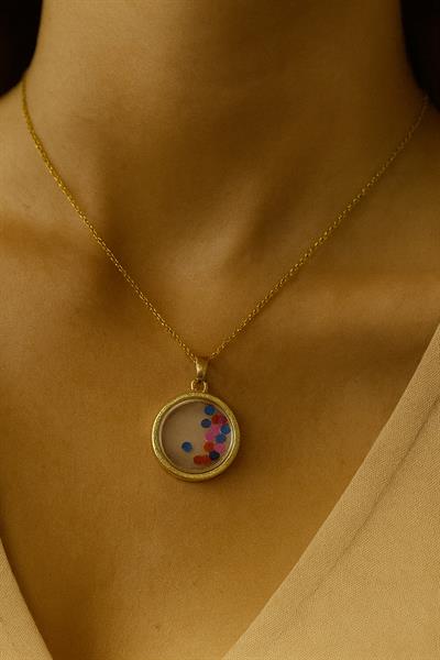 RENKLİ BONCUK TAŞLI KOLYE