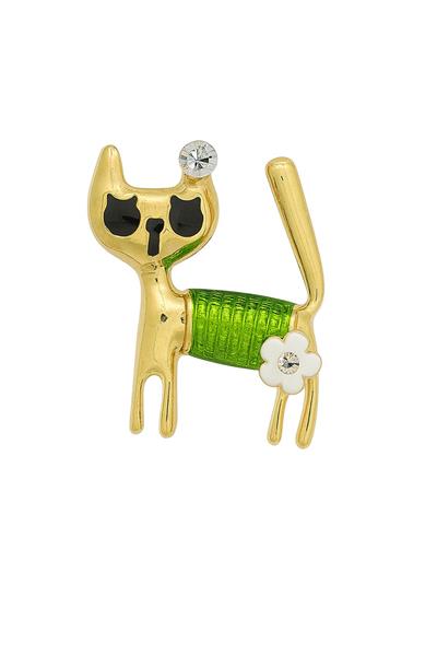 Renkli Çiçek Kedi İğneli Broş