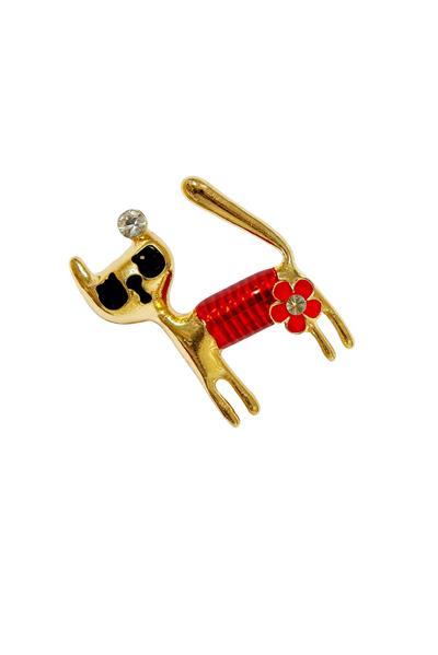 Renkli Çiçek Kedi İğneli Broş