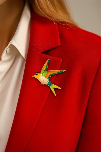 Renkli Kırlangıç İğneli  Broş