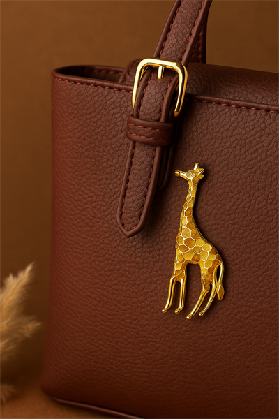 RENKLİ MOZAİK ZÜRAFA İĞNELİ BROŞ