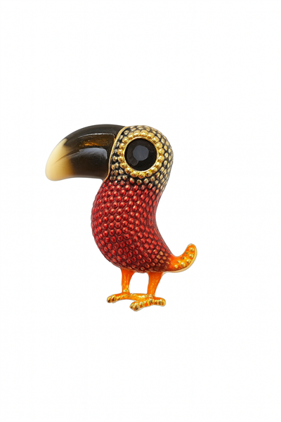 Renkli Tukan Kuşu İğneli Broş