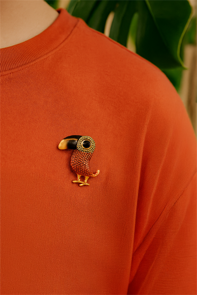 Renkli Tukan Kuşu İğneli Broş