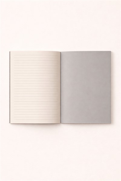 Sarı Pembe Çiçek Mor Zemin Çizgili Defter 14x20cm