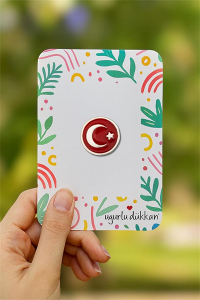 Silindir Türkiye Bayrağı Rozeti
