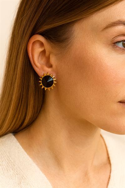 SİYAH TAŞLI GÜNEŞ KÜPE