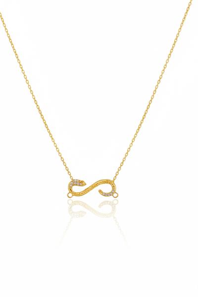 Sonsuz Taşlı Yılan Çelik Kolye