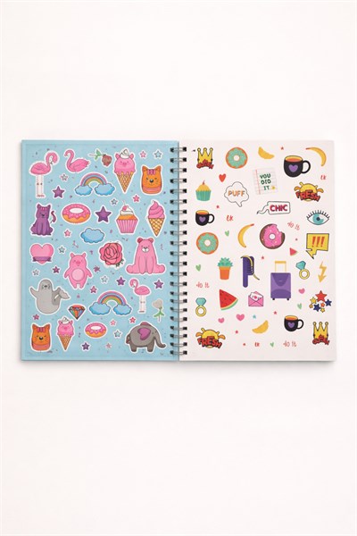 Spiralli Mavi Zemin Benim Ajandam Stickerlı Plan Ajandası 18x25cm