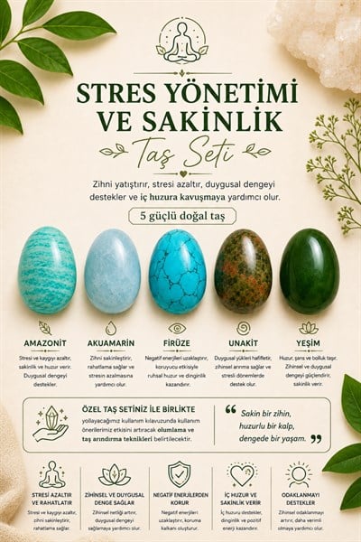Stres Yönetimi ve Sakinlik Doğal Taş Seti