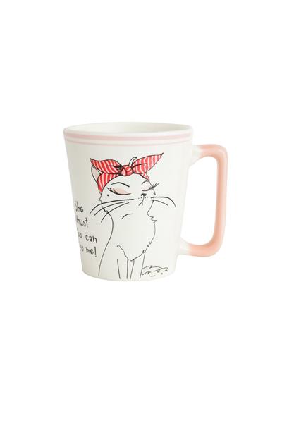 Van Kedisi Sözlü Kulplu Kupa