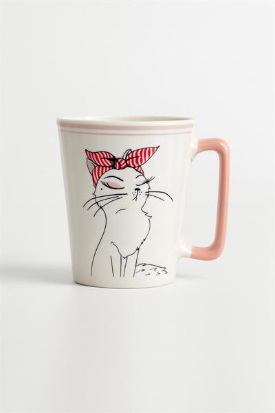 Van Kedisi Sözlü Kulplu Kupa