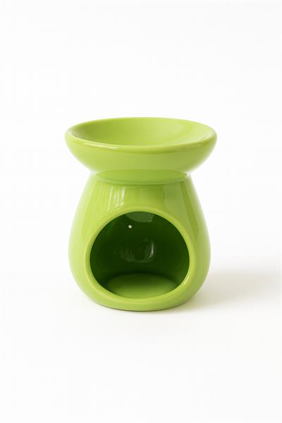 Fıstık Yeşili Yaprak Oymalı Seramik Buhurdanlık 