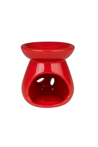 Kırmızı Yaprak Oymalı Seramik Buhurdanlık