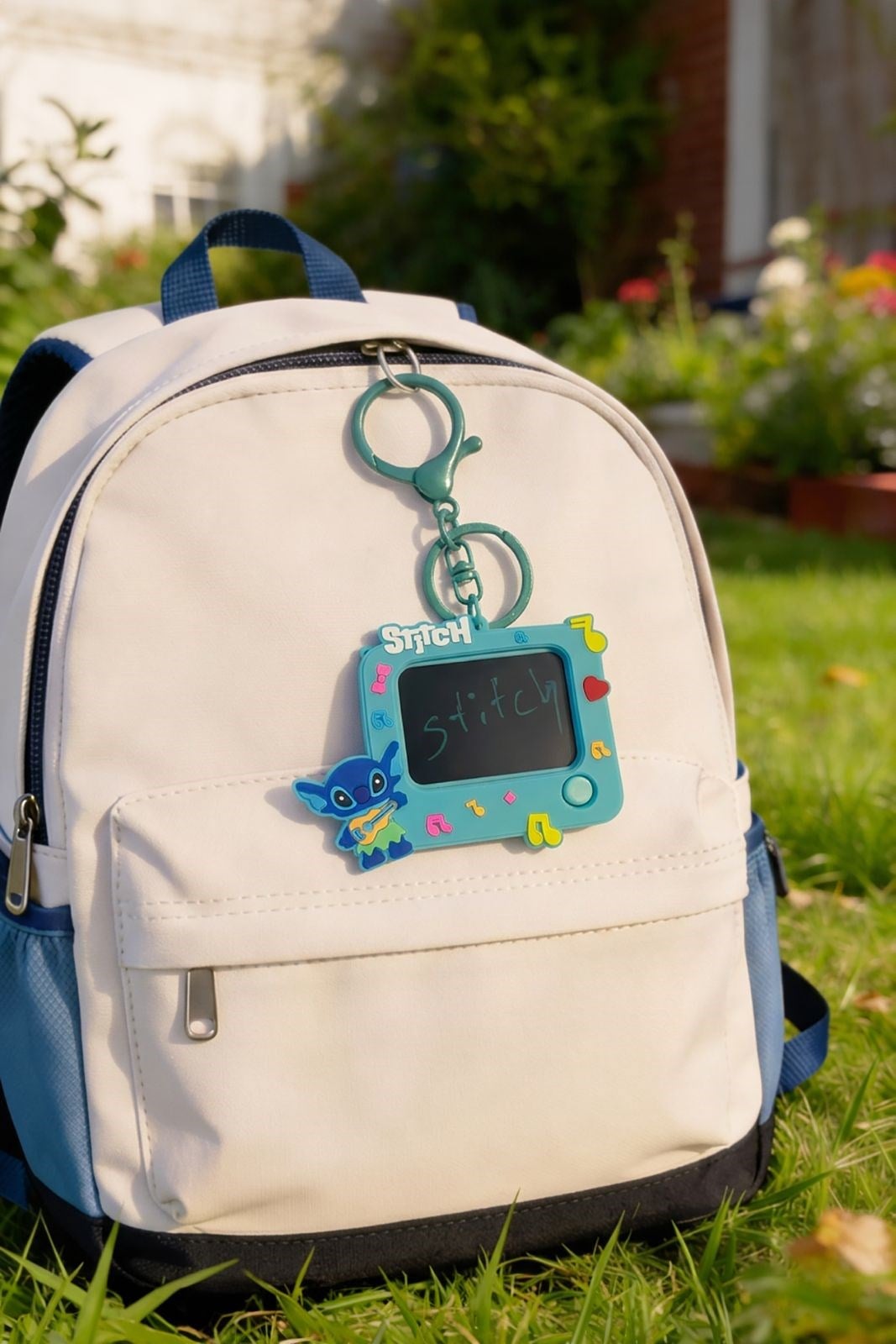 10X7 Cm Yeşil Stitch Mini Tabletli Anahtarlık