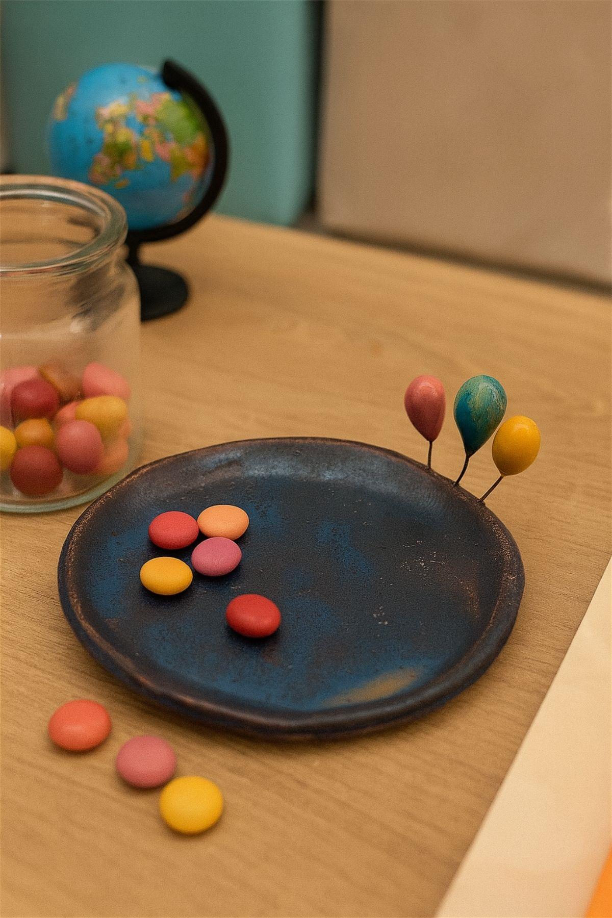 12 cm Oksit Balonlu Seramik Tabak