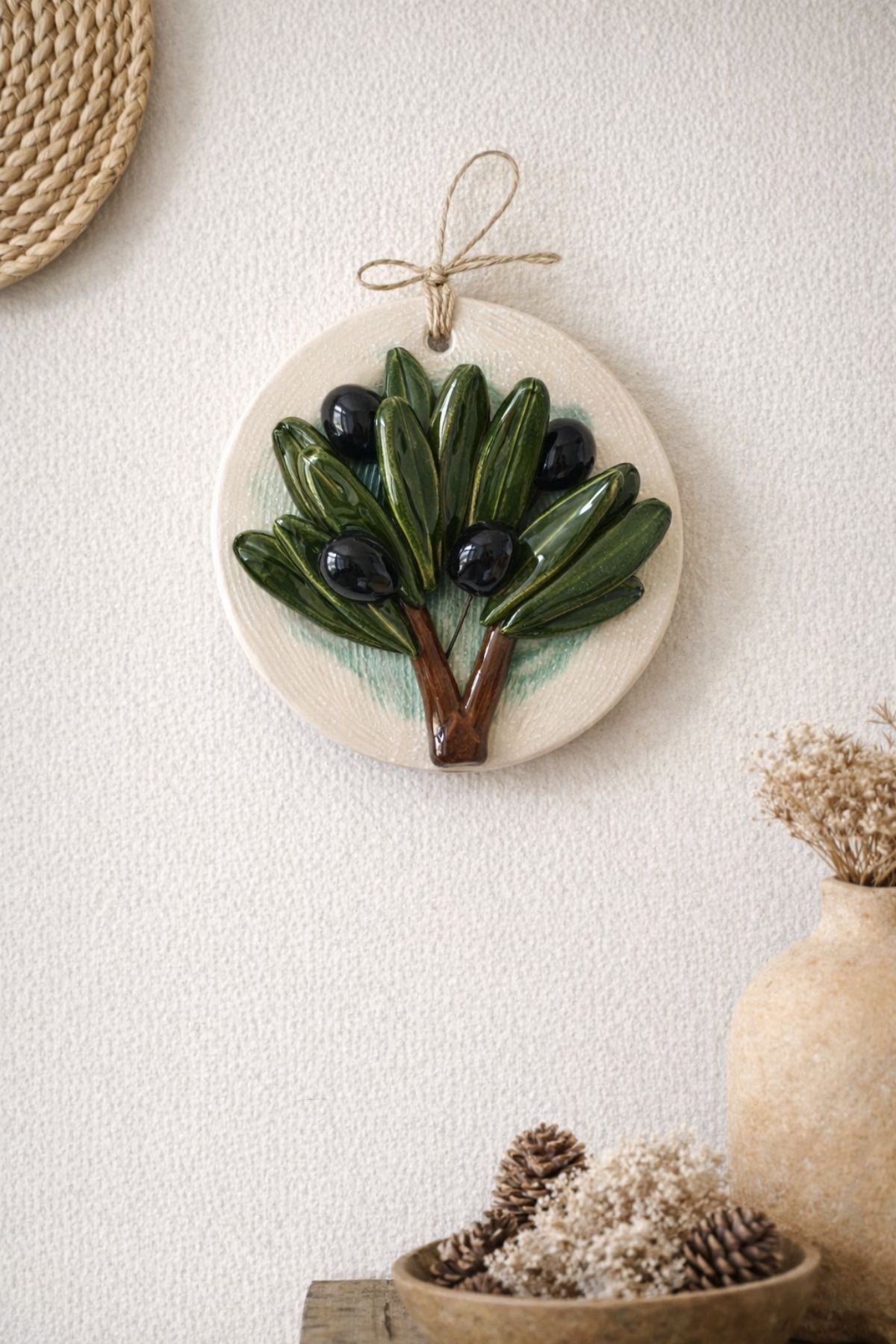 14 cm Zeytin Ağacı Seramik Duvar Panosu