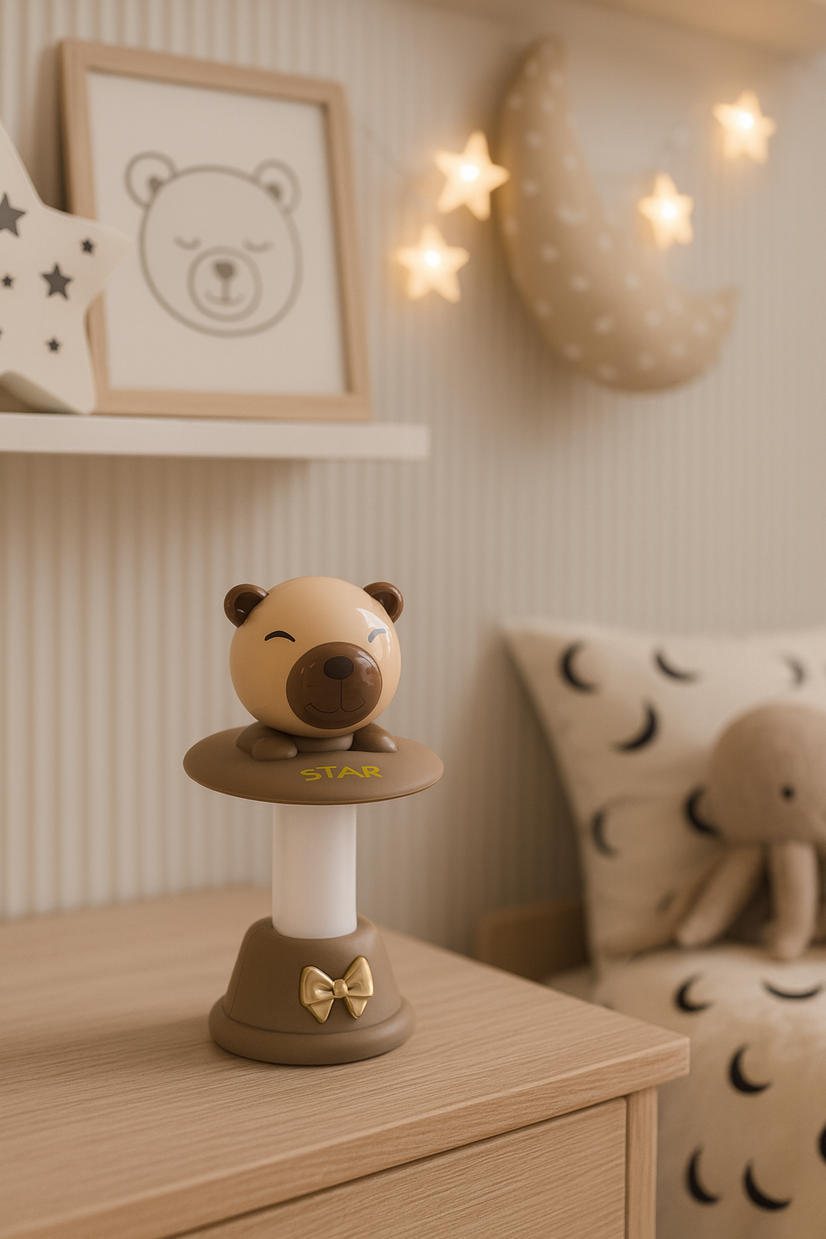 18 Cm Kurdeleli Capybara Renkli Masa Lambası
