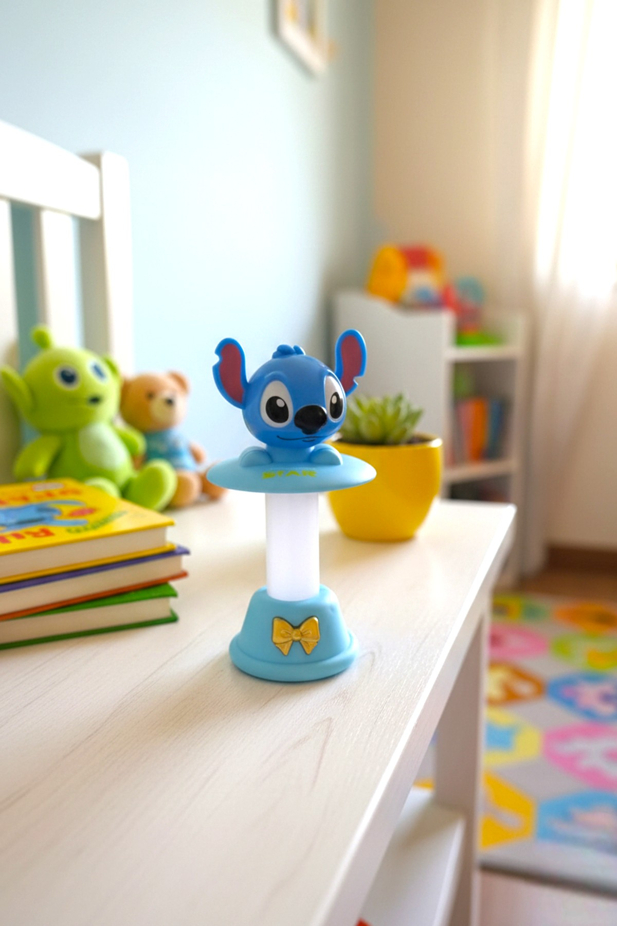 18 Cm Mavi Sitch Renkli Masa Lambası