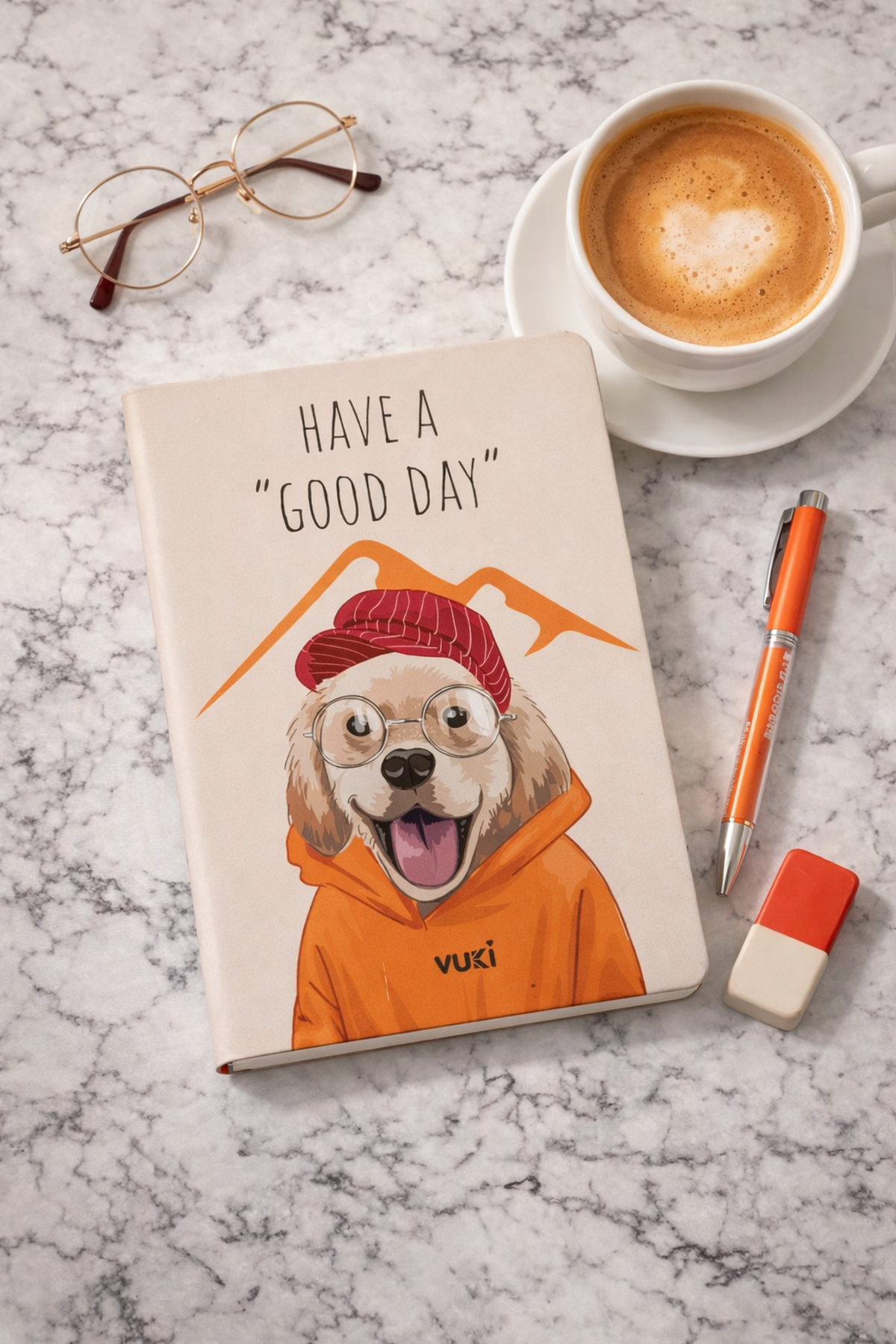19 Cm Have A Good Day Köpek Lastikli Çizgisiz Defter